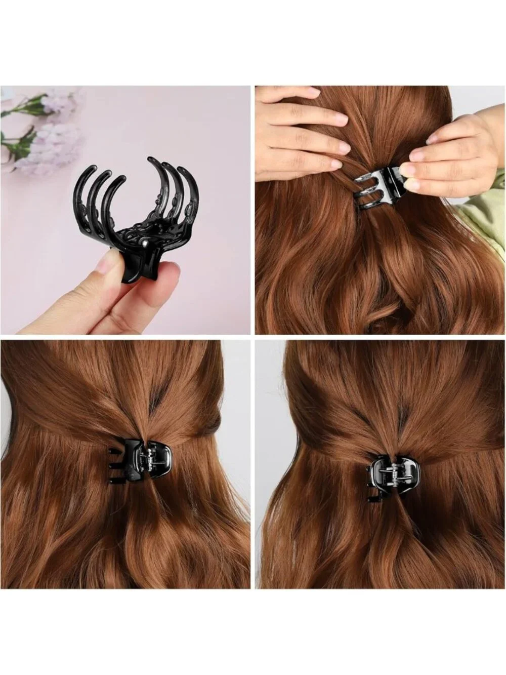 6 Pack Hair Claw Clips, 1.3 Inch Jaw Clips for Thick & Medium Hair, Durable